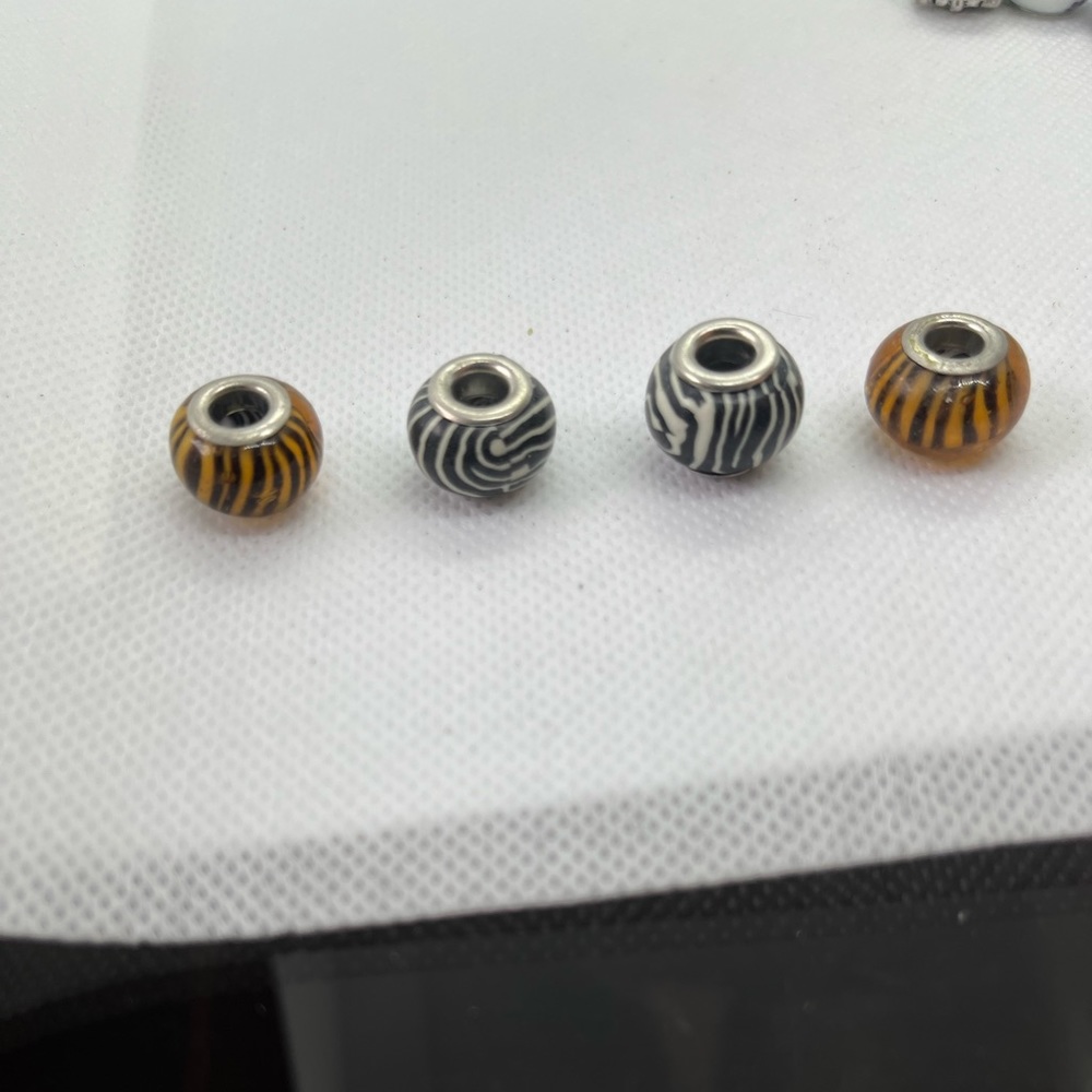Set of 4 animal print bracelet slide charms